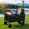 Gardeon Folding Garden Cart Trolley Wagon Beach Black Outdoor