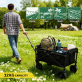 Gardeon Folding Garden Cart Trolley Wagon Beach Black Outdoor