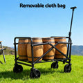 Gardeon Folding Garden Cart Trolley Wagon Beach Black Outdoor