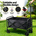 Gardeon Garden Cart Folding Trolley Wagon Black Outdoor Camping