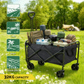 Gardeon Garden Cart Folding Trolley Wagon Black Outdoor Camping