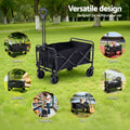 Gardeon Garden Cart Folding Trolley Wagon Black Outdoor Camping