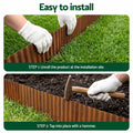 Green Fingers Garden Edging 10ft Metal Flexible Garden Border Corrugated Steel Lawn Edging Rust