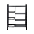 Artiss 4-Tier Kitchen Microwave Rack Storage Shelf 3 Baskets Wheels