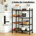 Artiss 4-Tier Kitchen Microwave Rack Storage Shelf 3 Baskets Wheels