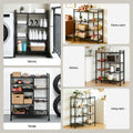 Artiss 4-Tier Kitchen Microwave Rack Storage Shelf 3 Baskets Wheels