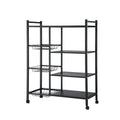 Artiss 4-Tier Kitchen Microwave Rack Storage Shelf 3 Baskets Wheels