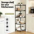 Artiss 5-Tier Metal Kitchen Corner Shelf Rack Microwave Storage