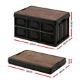 Gardeon 50L Collapsible Storage Box Black Stackable Camping Organizer