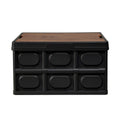 Gardeon 50L Collapsible Storage Box Black Stackable Camping Organizer