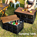 Gardeon 50L Collapsible Storage Box Black Stackable Camping Organizer