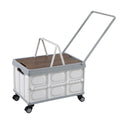 Gardeon 54L Storage Box Collapsible Stackable Wheels Beige