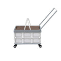 Gardeon 54L Storage Box Collapsible Stackable Wheels Beige