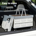 Gardeon 54L Storage Box Collapsible Stackable Wheels Beige