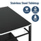 Weisshorn BBQ Camp Party Table, Garden Backyard Outdoor Cart Stainless Steel Prep Table Mobile Kitchen Trolley Heavy Duty with Wheels Tank Holder Hooks, Black