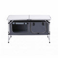 Weisshorn Camping Table Adjustable Storage Cabinet Aluminum MDF 120cm Grey