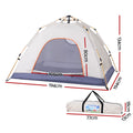Weisshorn Camping Tent Instant Tent Pop up 2 Person Outdoor Hiking Tents Hiking Beige