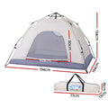 Weisshorn 2 Person Pop Up Camping Tent Instant Beige Hiking