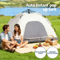 Weisshorn 2 Person Pop Up Camping Tent Instant Beige Hiking