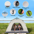 Weisshorn 2 Person Pop Up Camping Tent Instant Beige Hiking