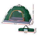 Weisshorn 2 Person Pop Up Camping Tent Instant Green Hiking