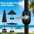 Instahut 2.9m Market Umbrella Black with Base String Light