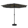 Instahut 2.9m Market Umbrella Tilt String Light Charcoal