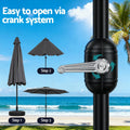 Instahut 2.9m Market Umbrella Tilt String Light Charcoal
