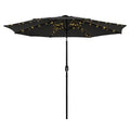 Instahut 2.9m Market Umbrella Tilt String Light Black