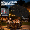 Instahut 2.9m Market Umbrella Tilt String Light Black