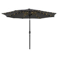 Instahut 2.9m Market Umbrella Tilt String Light Charcoal