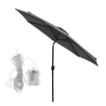 Instahut 2.9m Market Umbrella Tilt String Light Charcoal