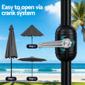 Instahut 2.9m Market Umbrella Tilt String Light Charcoal