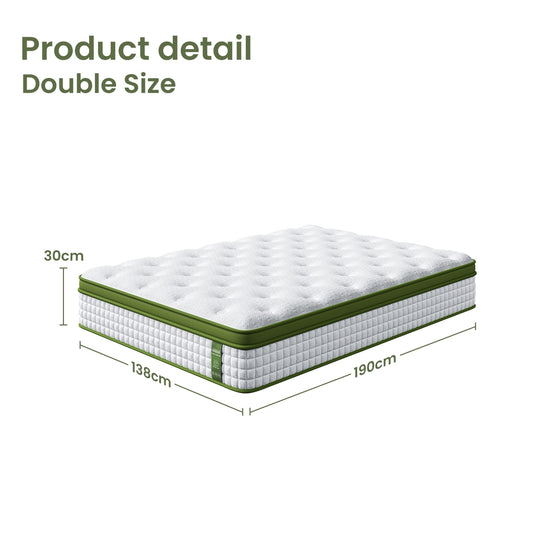 BedStory DOUBLE 30cm Hybrid Mattress Cooling Gel Memory Foam