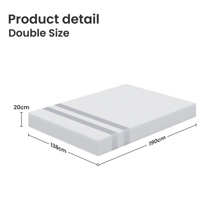 BedStory 20cm Gel Memory Foam Mattress DOUBLE Medium Soft Firm