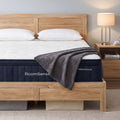 RoomSense Queen 34cm Medium Soft Gel Mattress Bundle, Oatmeal Bed Frame