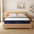 RoomSense Double 26cm Firm Mattress Bundle with Oatmeal Wooden Bed Frame