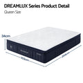 RoomSense Queen Mattress, 34cm Thick Medium Firm Hybrid Mattress for Back Pain Relief, Tencel Cooling Pocket Spring Mattress Queen Size in a Box