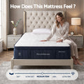 RoomSense Single Mattress, 34cm Thick Medium Firm Hybrid Mattress for Back Pain Relief, Tencel Cooling Pocket Spring Mattress Single Size in a Box