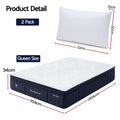 RoomSense Queen 34cm Medium Soft Gel Mattress Bundle with 2 Cooling Pillows