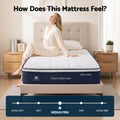 RoomSense Double Mattress , 30cm Medium Firm Hybrid Mattress with Latex Lumbar Support for Back Pain Relief , Pocket Spring Mattress Double Size in a Box