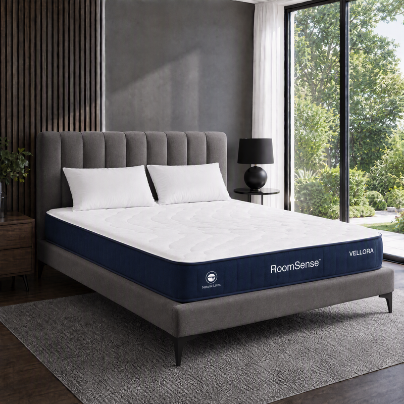 RoomSense QUEEN Mattress , 30cm Medium Firm Hybrid Mattress with Latex Lumbar Support for Back Pain Relief , Pocket Spring Mattress QUEEN Size in a Box