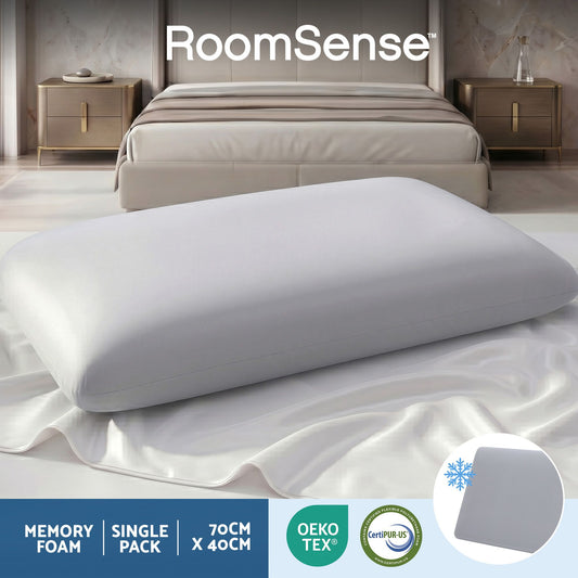 RoomSense Cooling Memory Foam Pillow QUEEN 70x40x10cm