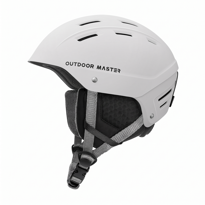 OutdoorMaster Kelvin II Ski Helmet - Snow Sport Helmet Snowboard Helmet for Men Women & Youth White L