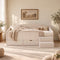 Artiss Single Upholstered Daybed with Side Stairs & Storage Drawers, Beige