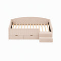 Artiss Single Upholstered Daybed with Side Stairs & Storage Drawers, Beige