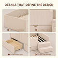 Artiss Single Upholstered Daybed with Side Stairs & Storage Drawers, Beige
