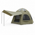 Weisshorn 4 Person Inflatable Camping Tent TC Canvas Sun Shade Rain-Ready