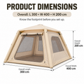 Weisshorn Inflatable Camping Tent Dual End Doors Arched Windows 300x400cm