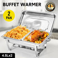 Alston 4.5LX2 Chafing Dish Set, Premium 410 Stainless Steel Buffet Warmer, Bain Marie Food Server with Fuel Holders & Lid, Stackable Catering Equipment for Hotels, Parties, Weddings & Banquets, Silver